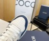 Женские кожаные кроссовки Christian Dior 2024 белые с синим