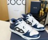 Женские кожаные кроссовки Christian Dior 2024 белые с темно-синим