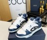 Женские кожаные кроссовки Christian Dior 2024 белые с темно-синим