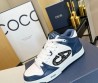 Женские кожаные кроссовки Christian Dior 2024 белые с темно-синим