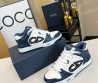Женские кожаные кроссовки Christian Dior 2024 белые с темно-синим