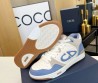Женские кожаные кроссовки Christian Dior 2024 белые с серым и синим