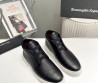 Мужские кожаные высокие кеды Ermenegildo Zegna 2024 черные