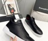 Мужские кожаные высокие кеды Ermenegildo Zegna 2024 черные
