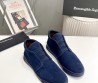 Мужские высокие замшевые кеды Ermenegildo Zegna 2024 синие