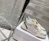 Женские комбинированные кроссовки Christian Dior 2023 бежевые с желтым