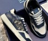 Женские кожаные кроссовки Christian Dior 2023 темно-синие с белым