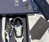 Женские кожаные кроссовки Christian Dior 2023 темно-синие с белым