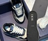 Женские кожаные кроссовки Christian Dior 2023 темно-синие с белым