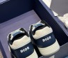 Женские кожаные кроссовки Christian Dior 2023 темно-синие с белым