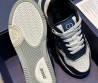 Женские кожаные кроссовки Christian Dior 2023 темно-синие с белым