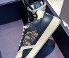 Женские кожаные кроссовки Christian Dior 2023 темно-синие с белым