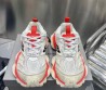 Женские комбинированные кроссовки Balenciaga 2023 серые с оранжевым