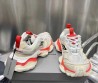Женские комбинированные кроссовки Balenciaga 2023 серые с оранжевым