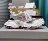 Женские комбинированные кроссовки Balenciaga 2023 белые с серым и розовым