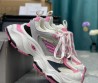 Женские комбинированные кроссовки Balenciaga 2023 белые с серым и розовым