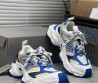 Женские комбинированные кроссовки Balenciaga 2023 белые с серым и синим