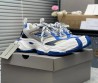 Женские комбинированные кроссовки Balenciaga 2023 белые с серым и синим