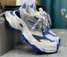 Женские комбинированные кроссовки Balenciaga 2023 белые с серым и синим