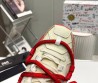 Мужские кожаные кроссовки Dolce & Gabbana 2024 бежевые с красным
