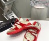 Мужские кожаные кроссовки Dolce & Gabbana 2024 бежевые с красным