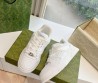 Женские кожаные кроссовки Gucci 2024 белые с перфорацией