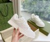 Женские кожаные кроссовки Gucci 2024 белые с перфорацией