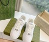 Женские кожаные кроссовки Gucci 2024 белые с перфорацией