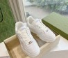 Женские кожаные кроссовки Gucci 2024 белые с перфорацией