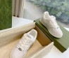 Женские кожаные кроссовки Gucci 2024 белые с перфорацией