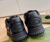 Женские кожаные кроссовки Gucci 2024 черные с перфорацией
