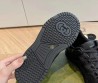 Женские кожаные кроссовки Gucci 2024 черные с перфорацией
