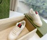 Женские кожаные кроссовки Gucci 2024 молочные с перфорацией