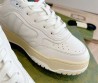 Женские кожаные кроссовки Gucci 2024 молочные с перфорацией