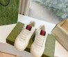 Женские кожаные кроссовки Gucci 2024 молочные с перфорацией
