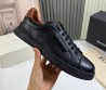 Мужские кожаные кроссовки Ermenegildo Zegna 2024 черные с черной подошвой