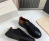 Мужские кожаные кроссовки Ermenegildo Zegna 2024 черные с черной подошвой