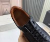 Мужские кожаные кроссовки Ermenegildo Zegna 2024 черные с черной подошвой