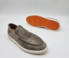 Мужские замшевые лоферы Santoni 2024 серые