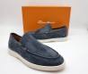 Мужские замшевые лоферы Santoni 2024 синие