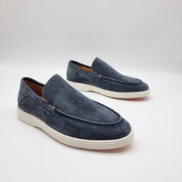 Мужские замшевые лоферы Santoni 2024 синие