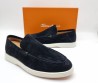 Мужские замшевые лоферы Santoni 2024 темно-синие