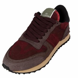 Женские кроссовки Valentino Garavani Rockstud бордовые