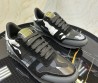 Мужские комбинированные кроссовки Valentino 2023 черные с серым