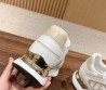 Женские кожаные кроссовки Louis Vuitton 2023 белые с бежевым