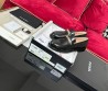 Женские кожаные лоферы Chanel 2023 черные с золотыми буквами