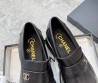 Женские кожаные лоферы Chanel 2023 черные с прострочкой