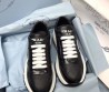 Женские кожаные кроссовки Prada 2024 черные