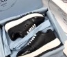 Женские кожаные кроссовки Prada 2024 черные