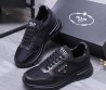 Женские комбинированные кроссовки Prada 2024 черные